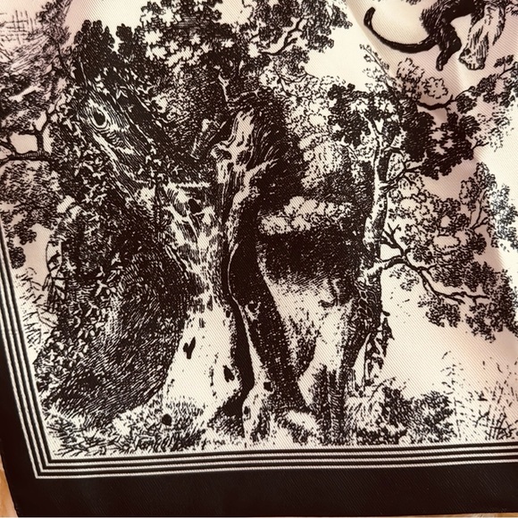 Navy and Cream Toile Print Dickey Collar with Bow Tie Closure - Picture 13 of 13